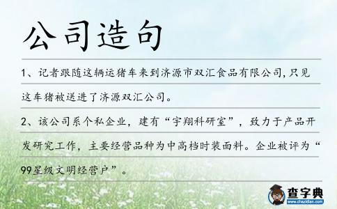 公司造句