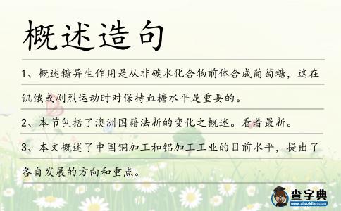 概述造句