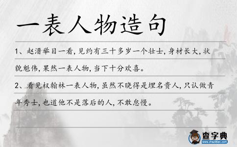 一表人物造句