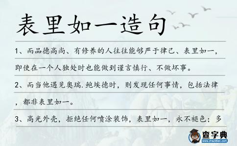 表里如一造句
