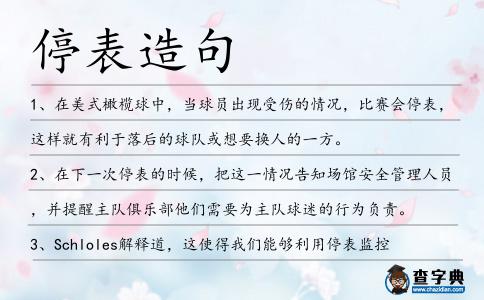 停表造句