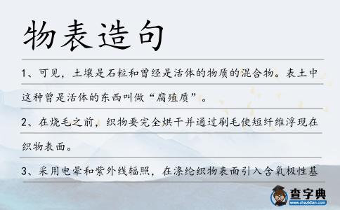 物表造句