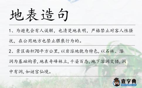 地表造句