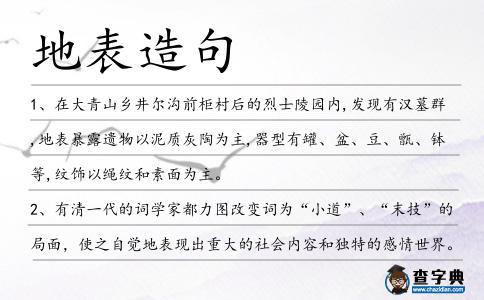 地表造句