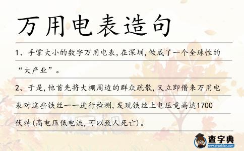 萬用電表造句