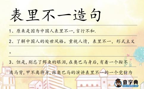 表里不一造句