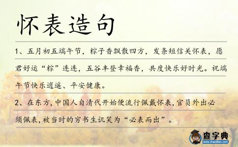 懷表造句