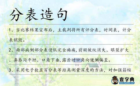 分表造句