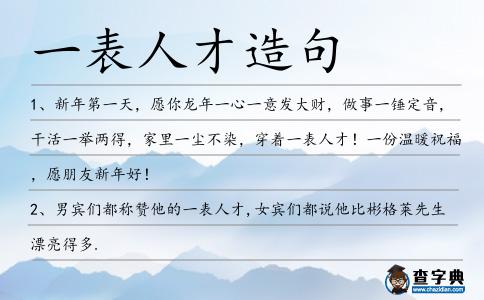 一表人才造句