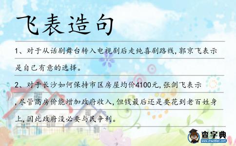 飛表造句