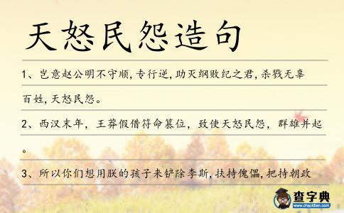 天怒民怨造句