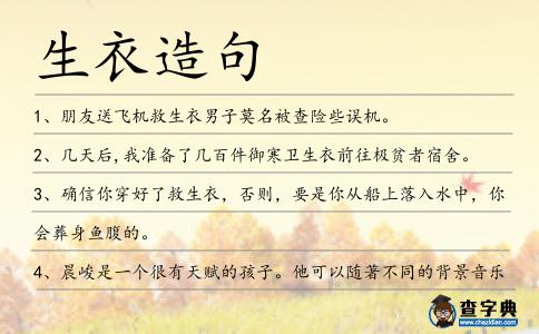生衣造句