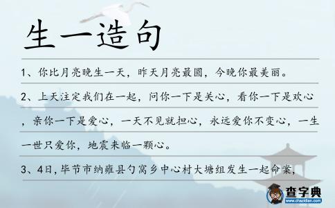 生一造句