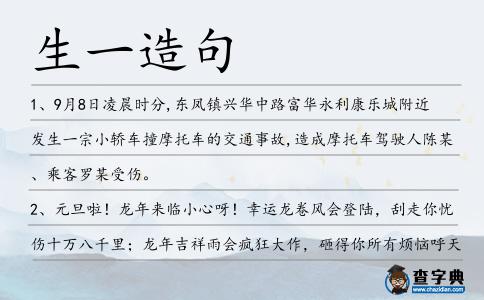 生一造句
