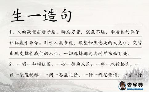 生一造句