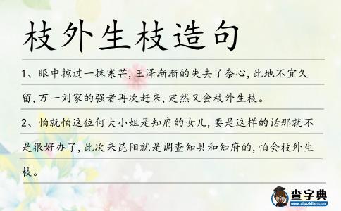 枝外生枝造句