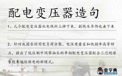 配電變壓器造句