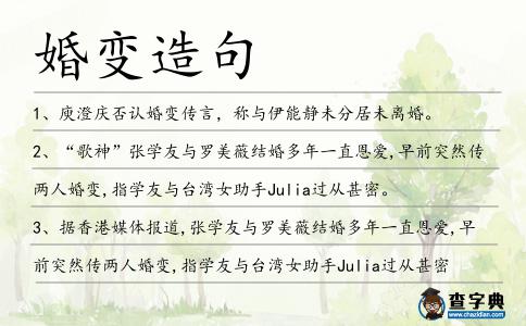 婚變造句