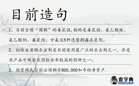目前造句
