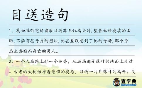 目送造句