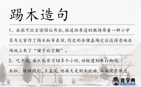 踢木造句