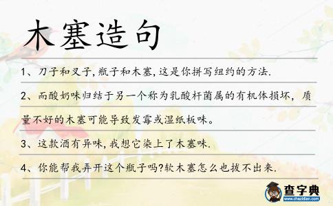 木塞造句