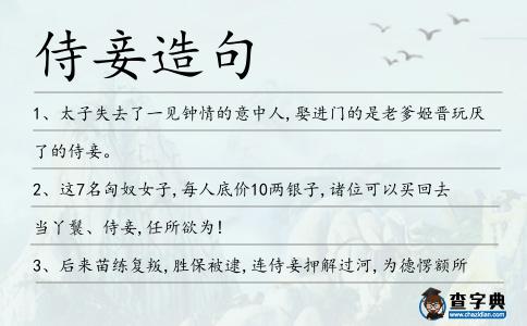 侍妾造句