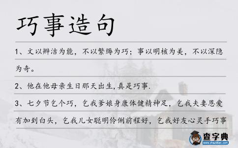 巧事造句