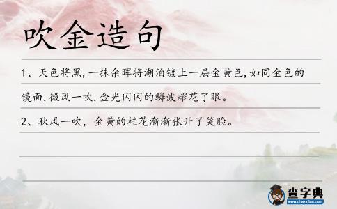 吹金造句