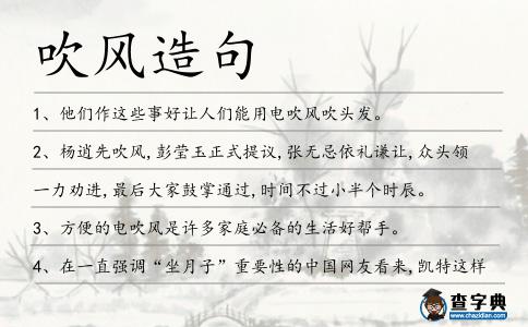 吹風造句