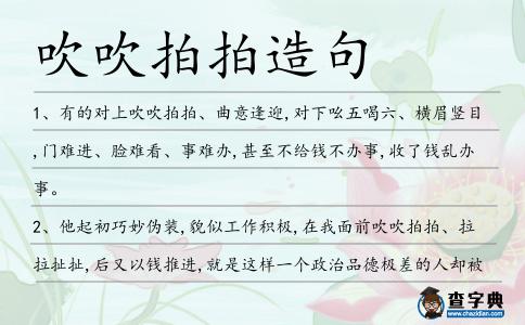 吹吹拍拍造句