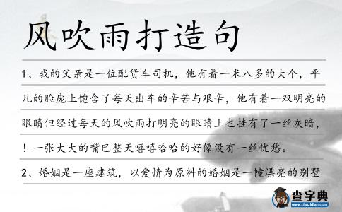 風吹雨打造句