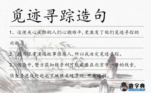 覓跡尋蹤造句
