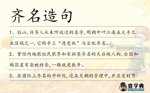 齊名造句