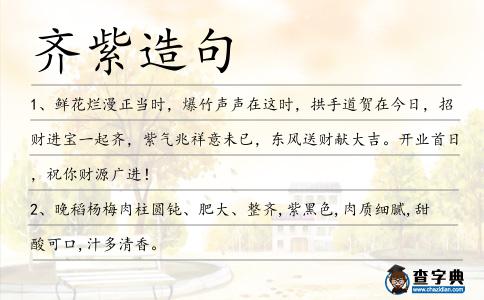 齊紫造句