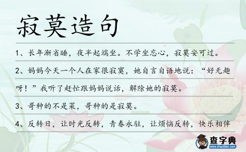 寂莫造句