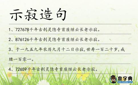示寂造句