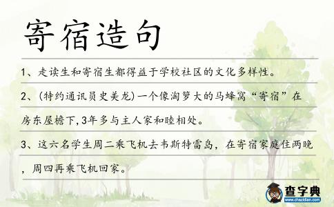 寄宿造句