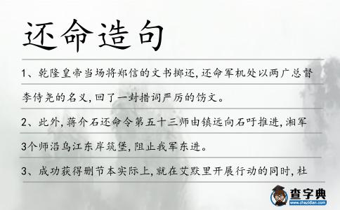 還命造句
