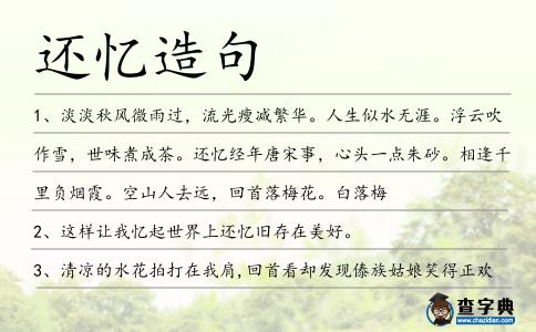 還憶造句