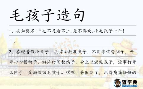 毛孩子造句