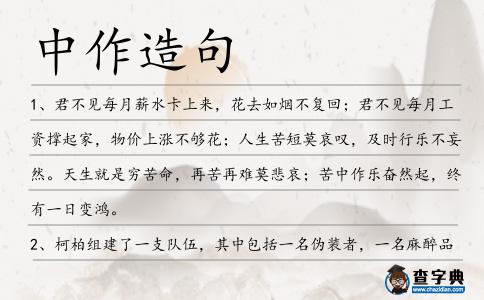 中作造句