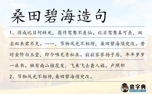 桑田碧海造句