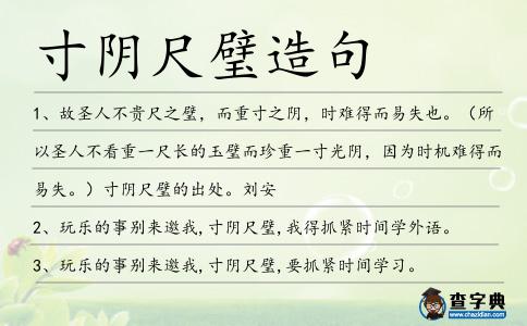 寸陰尺璧造句