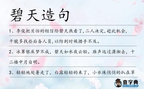 碧天造句