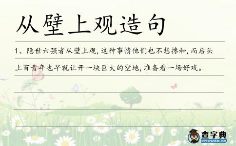 從壁上觀造句