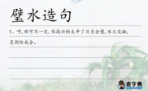 璧水造句