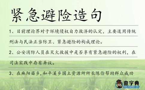 緊急避險(xiǎn)造句