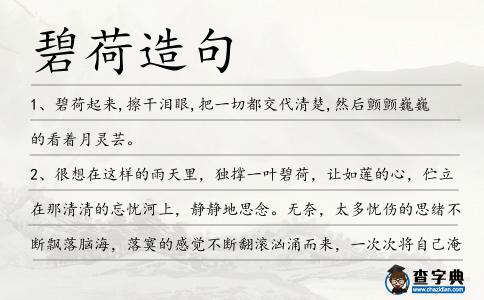 碧荷造句