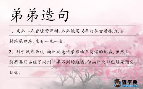 弟弟造句